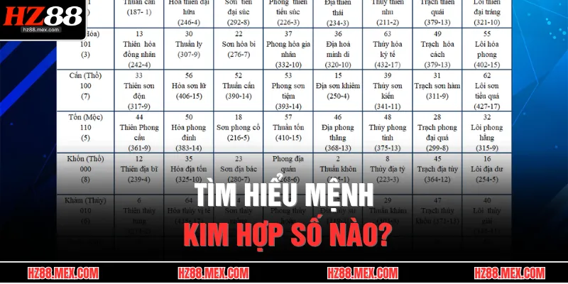 Tìm hiểu mệnh Kim hợp số nào?